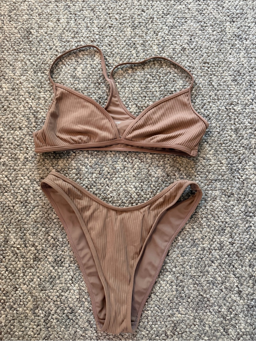 PacSun Ribbed Mauve Bikini Set - Women's Swim